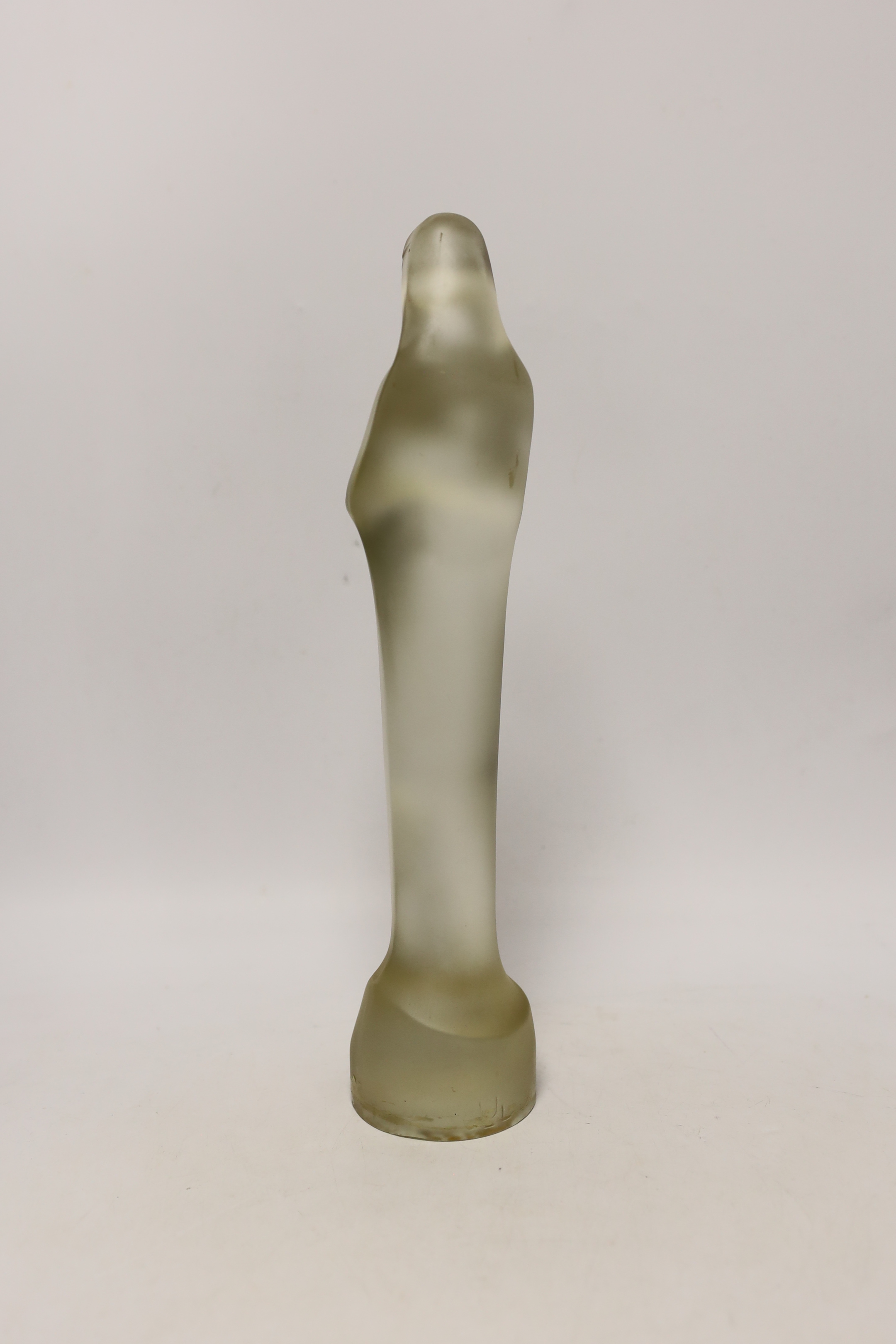 A Leerdam glass figure of Madonna and child, 36cm high